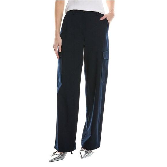 $395 Theory Relaxed Straight Textured Gab Wool-Blend Cargo Pant Women's! Sz 6! - Picture 1 of 8